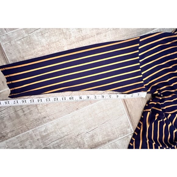 NWT Navy Mustard Top US Sz 14 Striped Rusched Blouse EU Sz 46 UK Sz 18 George - Picture 9 of 13
